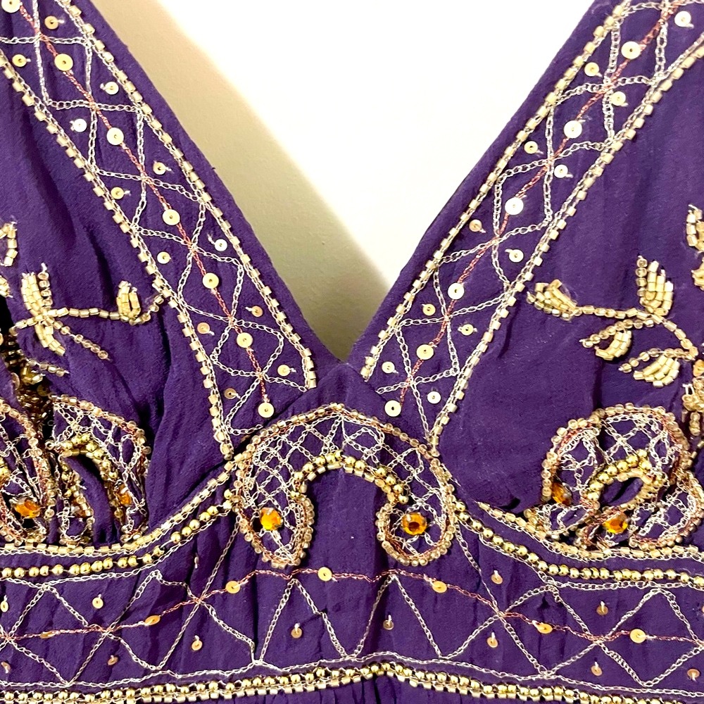 ABS Allen Schwartz purple cocktail dress. - Picture 5 of 14